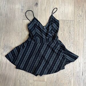 Windsor Blacked Striped Romper With Envelope Skirt Size Medium